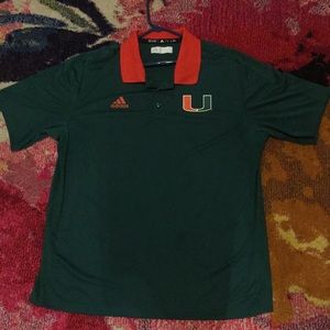 Men’s University of Miami Adidas Perf.  Polos XL